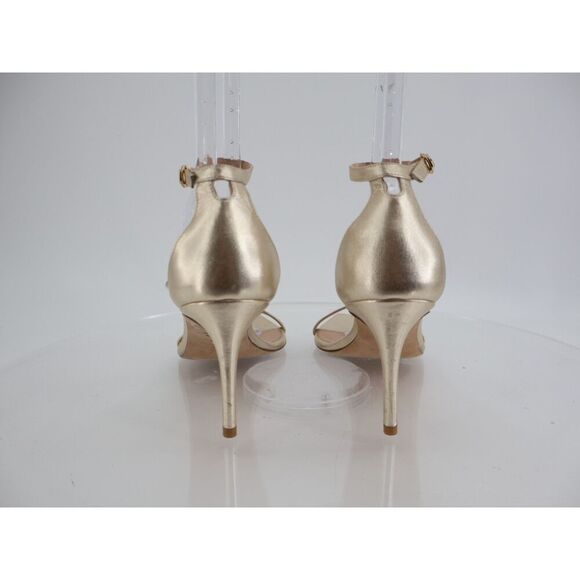 Stuart Weitzman Nundistcurve 75 Ankle Strap Sandal Gold Leather Size 11 Evening - Picture 6 of 12